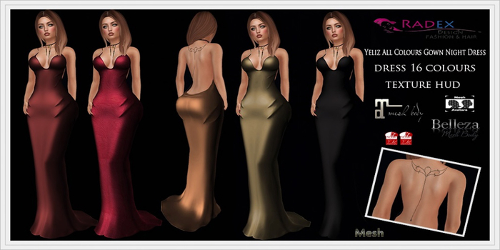 RADEX F 105 Mesh Yeliz All Colours Gown Night Dress