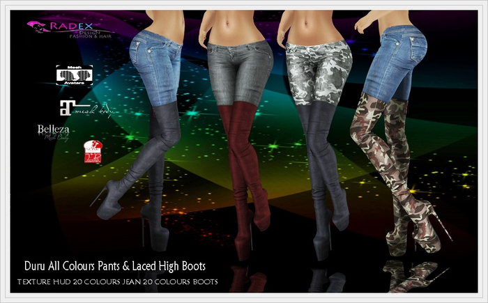 RADEX R-1 Mesh Duru All Colours Pants & Laced High Boots