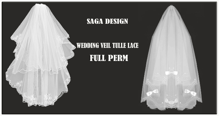 SaGa Design FULL PERM Wedding Veil Tulle Lace5