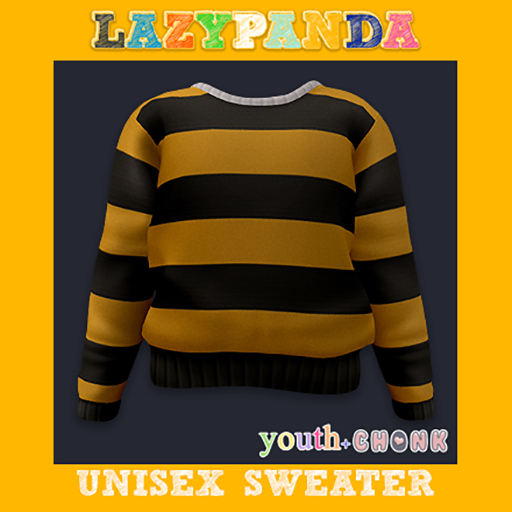  ♥ SALE ♥ LazyPanda - Unisex Sweater - Yellow/Black Striped - Youth  ♥ SALE ♥