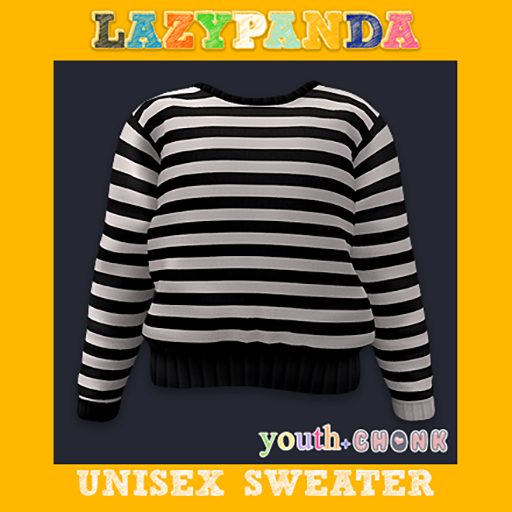  ♥ SALE ♥ LazyPanda - Unisex Sweater - Black/White Stripes - Youth ♥ SALE ♥