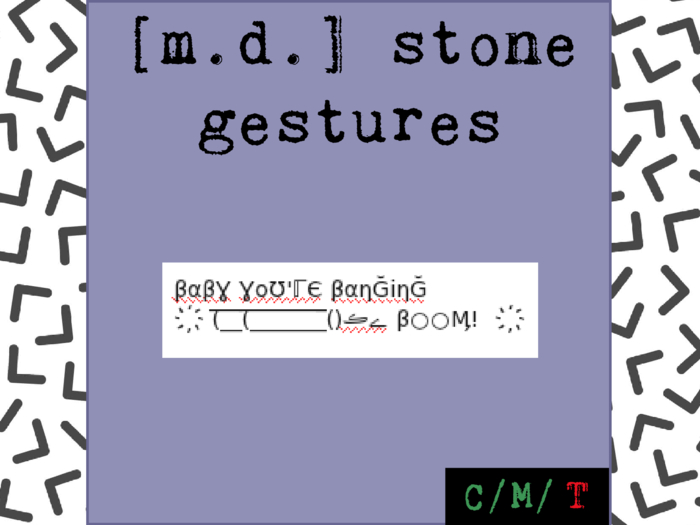 /Banging. By [m.d.] stone gestures