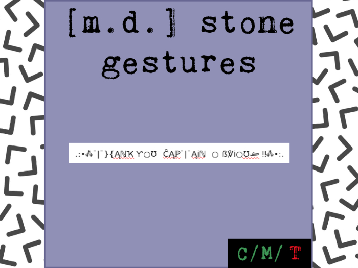 /CaptainObvious. By [m.d.] stone gestures