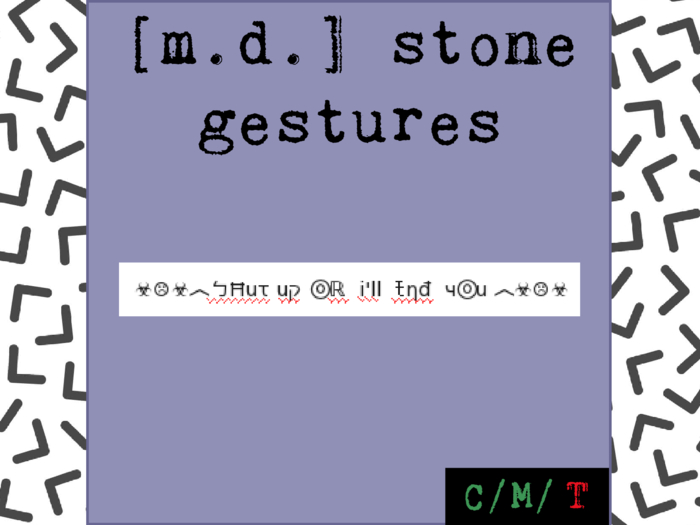 /EndYou. By [m.d.] stone gestures