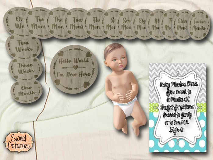 < SP > Baby Milestone Disc's - Style 01