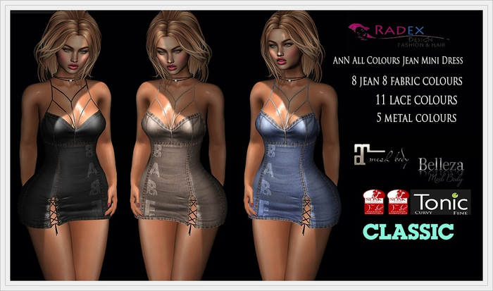 RADEX F 104 Mesh AnN All Colours Jean Mini Dress