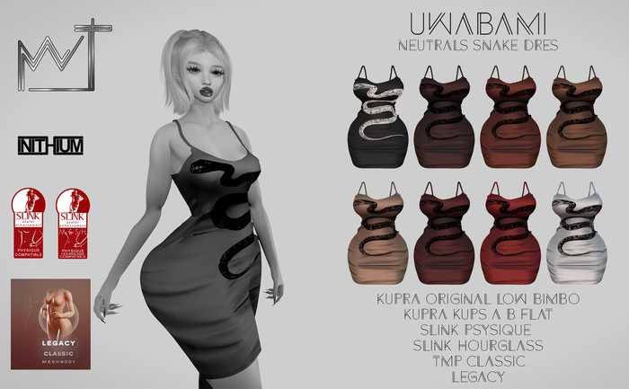 // UWABAMI // NEUTRALS Snake Dress DEMO