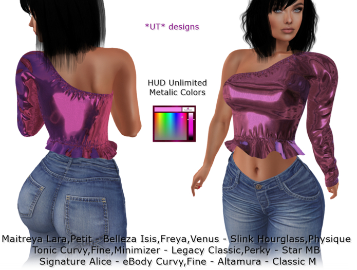 0006300 Mesh OneShoulder Top [Metalic]