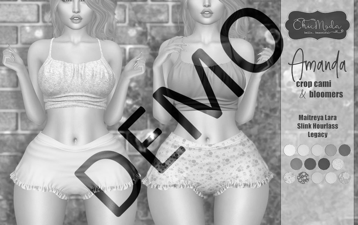 ChicModa // Amanda Crop Cami & Bloomers // DEMO