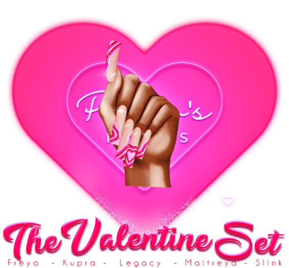 !! Pinky's Nails !! Valentine Set ' Square