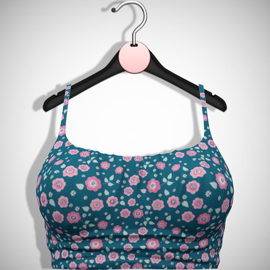 ChicModa // Amanda Crop Cami // BLUE FLORAL