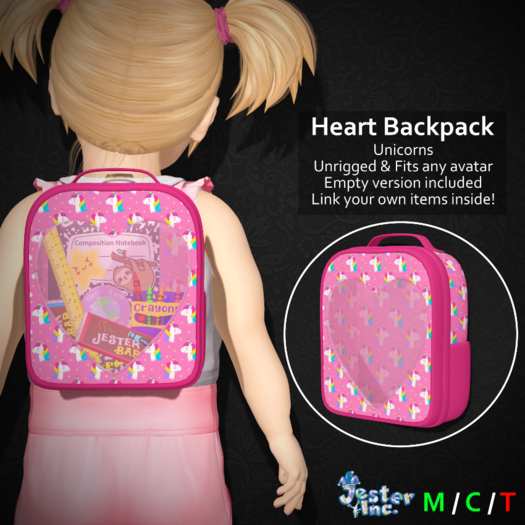 [Jester Inc.] Unicorns Heart Backpack!