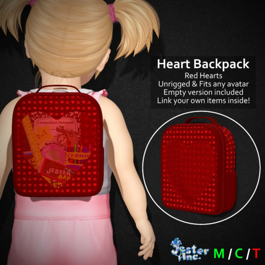 [Jester Inc.] Red Hearts Backpack!