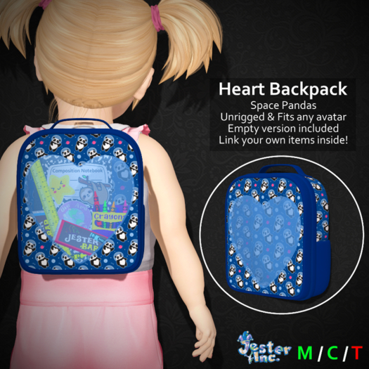 [Jester Inc.] Space Pandas Heart Backpack!