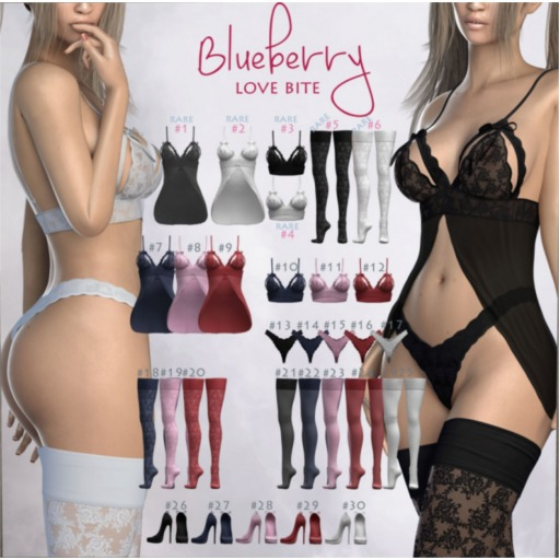 #8 Blueberry - Love Bite - Common - Lingerie - Pink - *M*