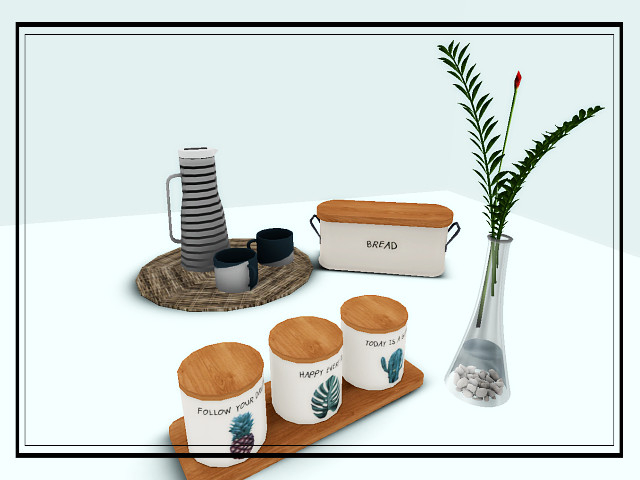 [AE] Home Decor - Hamptons Kitchen Decor Set - Cactus