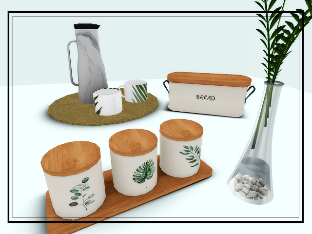 [AE] Home Decor - Hamptons Kitchen Decor Set - Eucalyptus