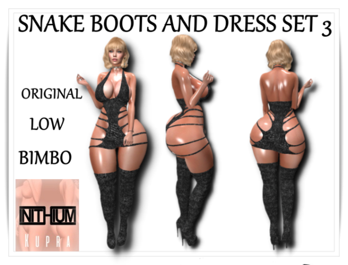 SNAKE BOOTS AND DRESS SET 3 KUPRA