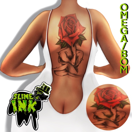 Rose Girl  Back Tattoo
