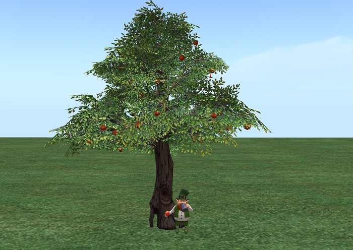 Leprechaun  grabs apple