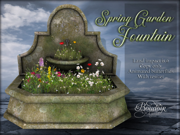 Boudoir Garden-Spring Garden Fountain