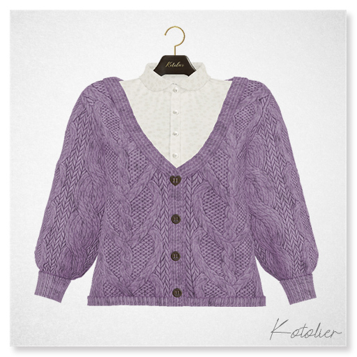Kotolier . CableKnitCardigan - purple