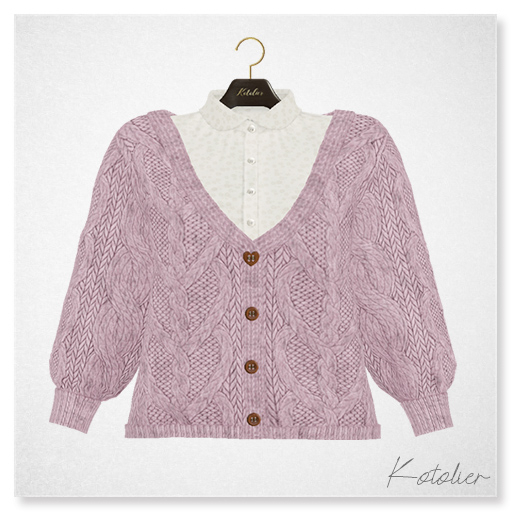 Kotolier . CableKnitCardigan - pink