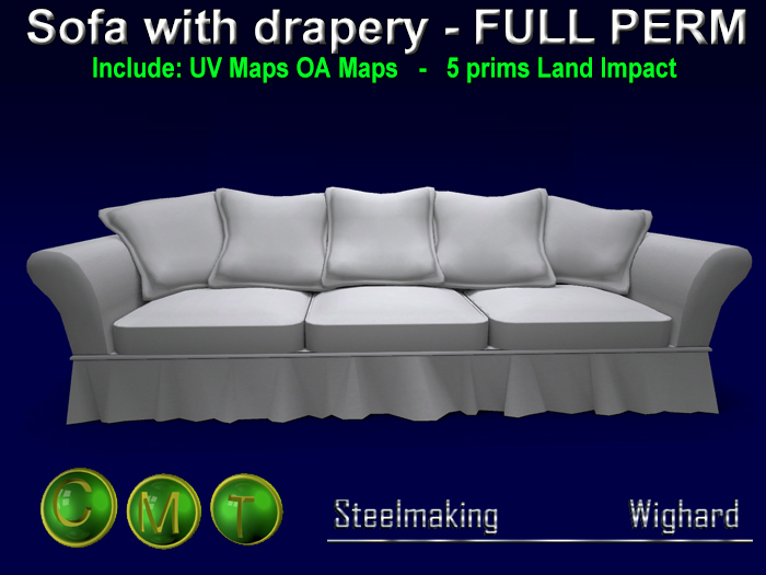 SOFA TRIPLE WITH DRAPERY - FULL PERM
