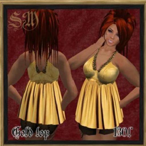 .::SM::. GOLD TOP female designer blouse / shirt - resell box -