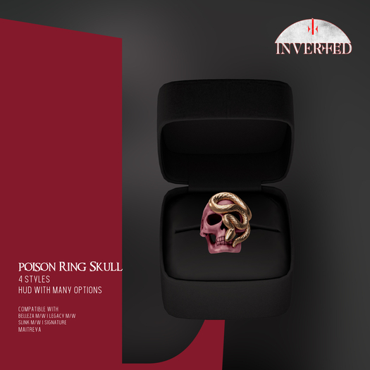 +INVERTED+ Poison Ring Skull -Pink-