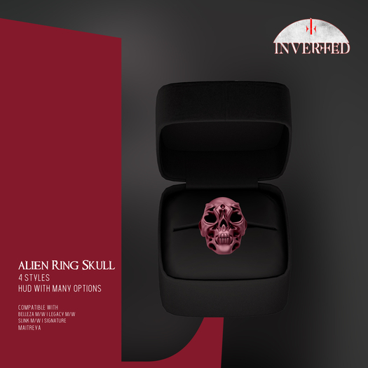 +INVERTED+ Alien Ring Skull -Pink-