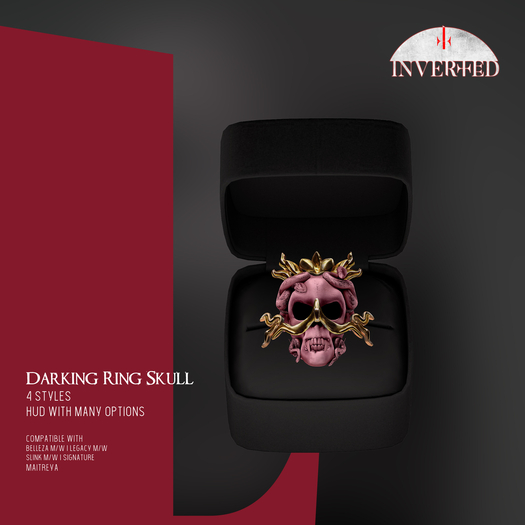 +INVERTED+ Darking Ring Skull -Pink-