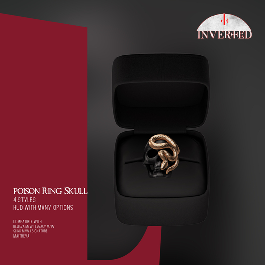 +INVERTED+ Poison Ring Skull -Black-