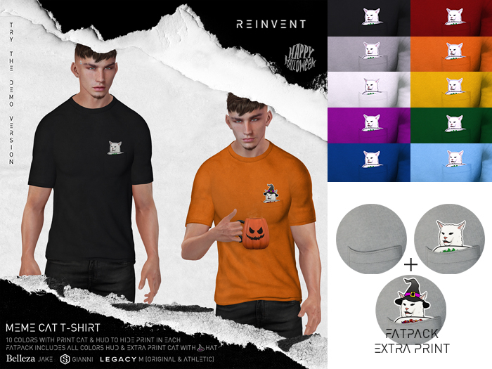 REINVENT I Meme cat t-shirt I FATPACK