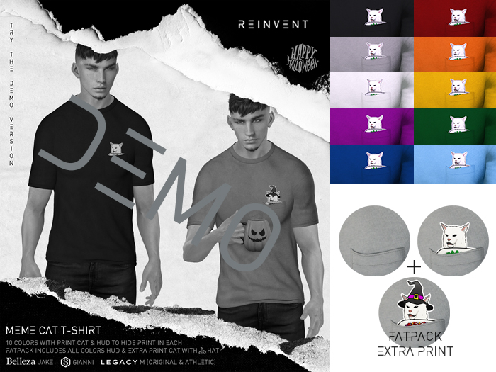 REINVENT I Meme cat t-shirt I DEMO