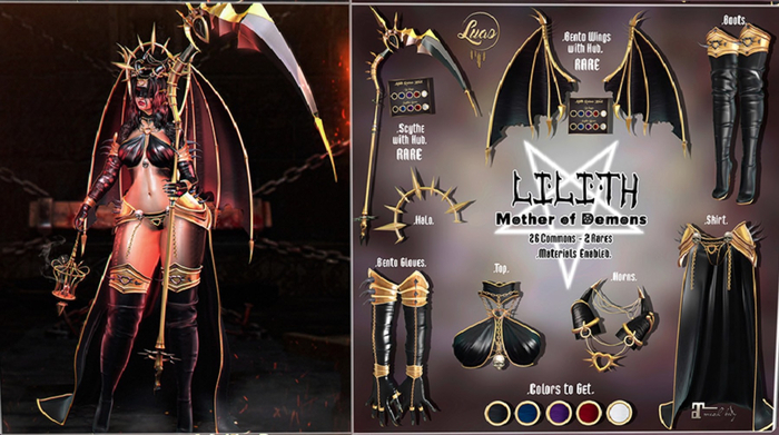 LUAS LILITH FULL SET RED + RARE (8 Pcs) MAITREYA/LARA