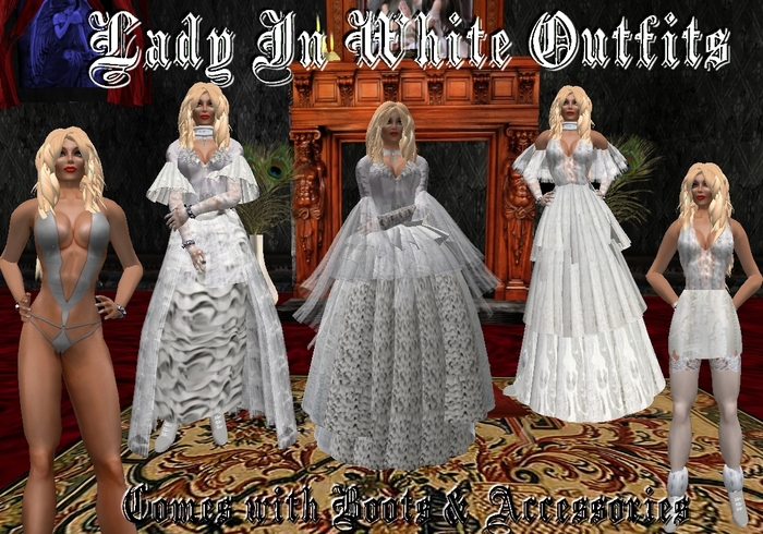 Lady In White Outfits Boxed