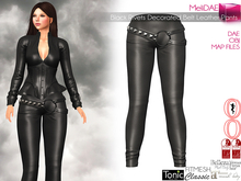 Dae, Obj, FBX, And Texture Files Black Shiny Rivets Decorated Belt Leather Pants - Maitreya Slink Belleza Tonic Ocacin