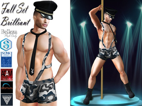 Second Life Marketplace - -Military Striptease v2-Full Set Male