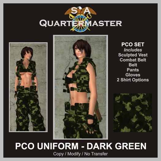 SAQ PCO COMBAT UNIFORM - DARK GREEN