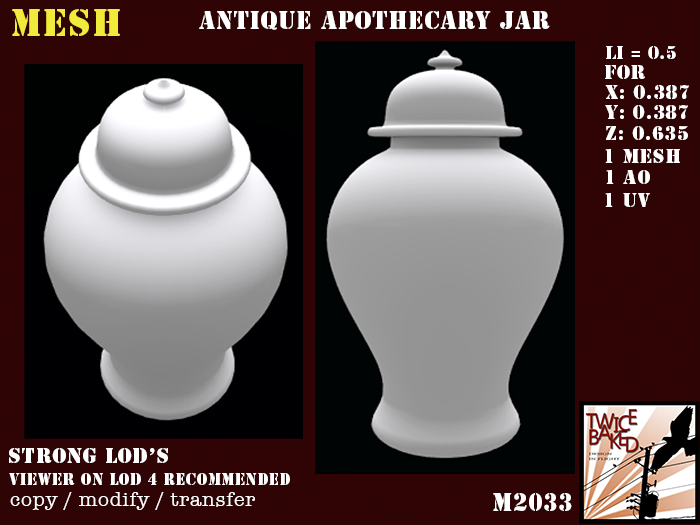 "TB" beautiful antique apothecary jar M2033