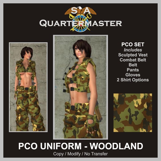 SAQ PCO COMBAT UNIFORM - WOODLAND