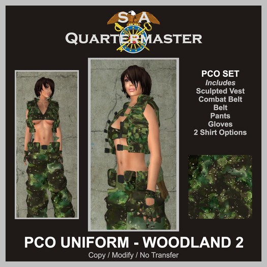 SAQ PCO COMBAT UNIFORM - WOODLAND 2