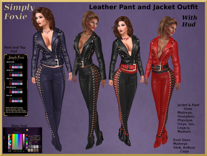 Leather Pant and jacket Set With Hud (Boxed)