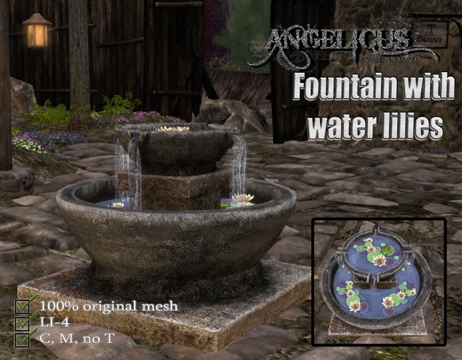 ::ANGELICUS:: Fountain with water lillies