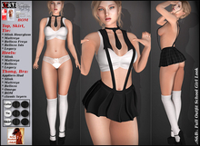 PROMO .:S&B:. Full Outfit School Girl Look *TOP*SKIRT*HEELS*LINGERIE