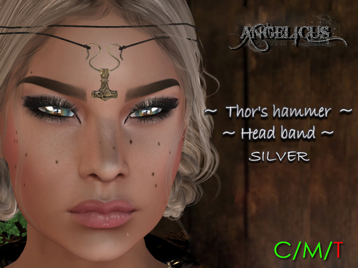 ::ANGELICUS:: Thor`s Hammer head band ~SILVER~