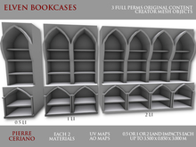 Elven bookcases - 0.5 to 2 LI - 3 FULL PERMS Meshes
