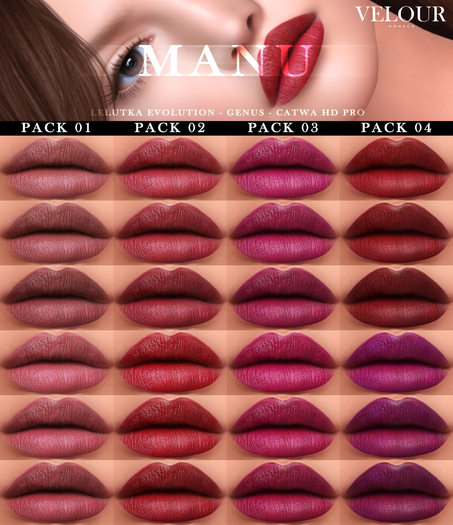 VELOUR: "Manu" HD Lips - Pack 03 (Genus)
