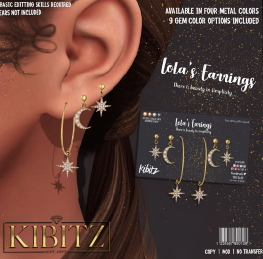 Kibitz - Lola's earrings - fatpack